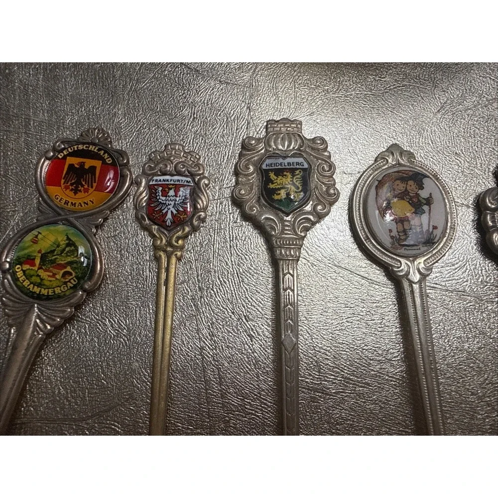 Lot  9 Vintage Souvenir Spoon Germany Mainz Frankfurt Heidelberg Hummel